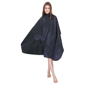 Salon Cape Purple Patterned Soft Fabric, Polyester & Nylon, Studs
