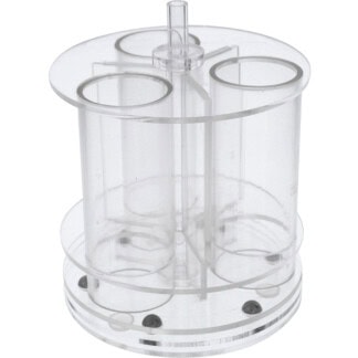 Cosmetics Organiser, Crystal with 3 Revolving Compartments, 10 x 10cm, Empty