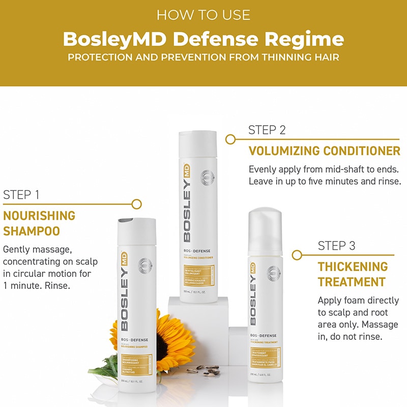 Bosley Defense for Coloured Normal to Fine Hair Starter Pack, 3 Pieces - Image 4