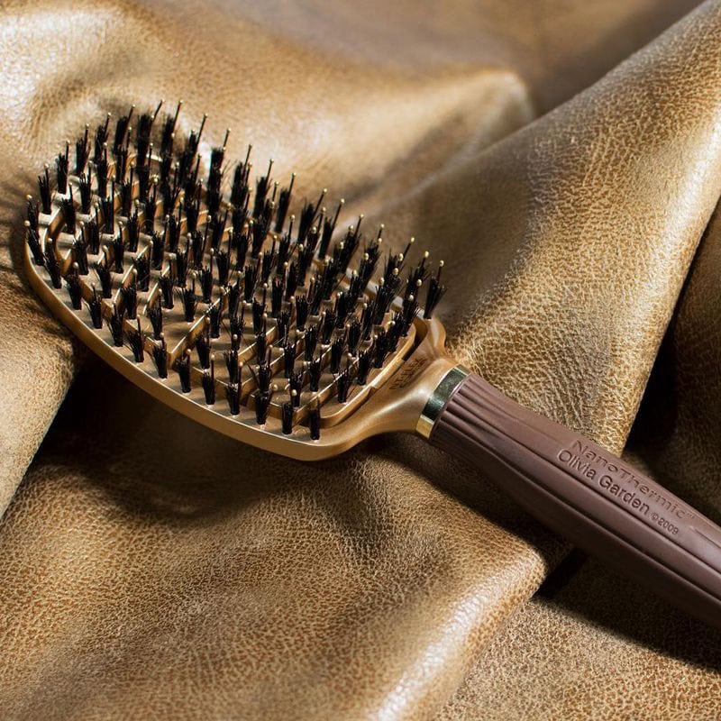 Olivia Garden NanoThermic Ceramic + Ion Flex Paddle Brush Display: 12 Brushes & Stand - Image 8