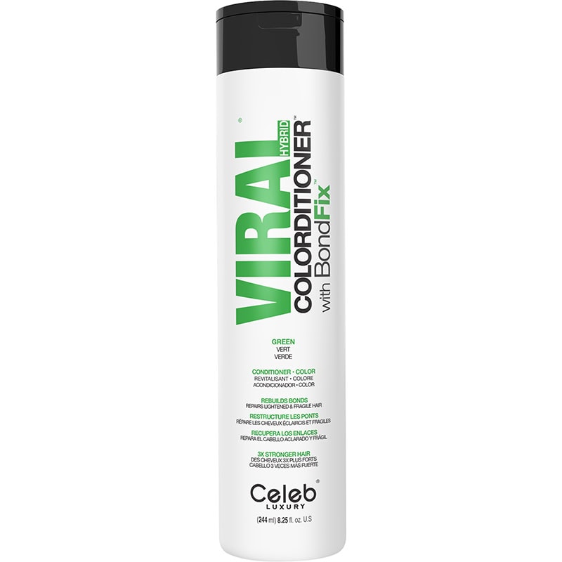 Celeb Luxury Viral Hybrid Toner Colorditioner with BondFix, Green, 244ml