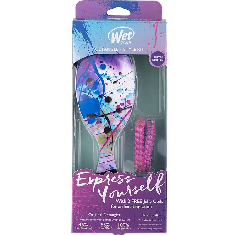 WetBrush Freestyle Express Yourself Holiday Kit, Brush & 2 Band Elastics - Image 7