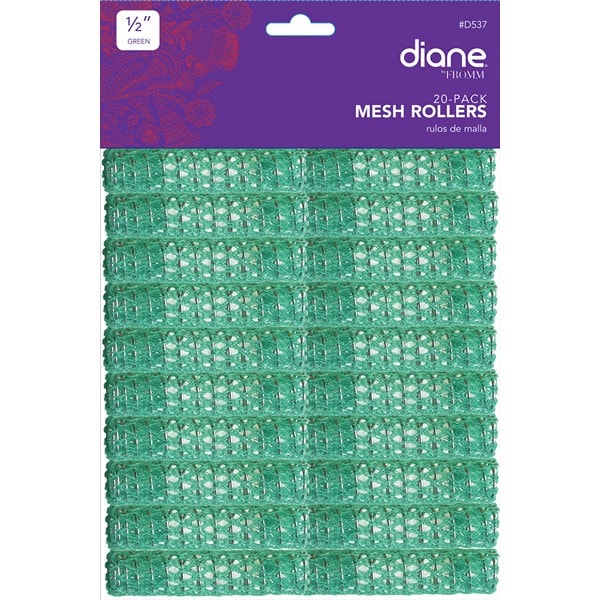 Diane Plastic Wire Mesh Rollers – 13mm, Green, 20/Pack
