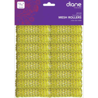 Diane Plastic Wire Mesh Rollers – 18mm, Yellow, 20/Pack
