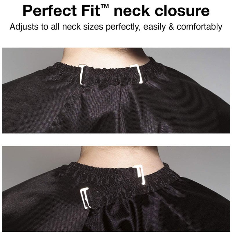 Olivia Garden Urban Chic Black Chemical Cape with Ruffle, Hook - Image 3