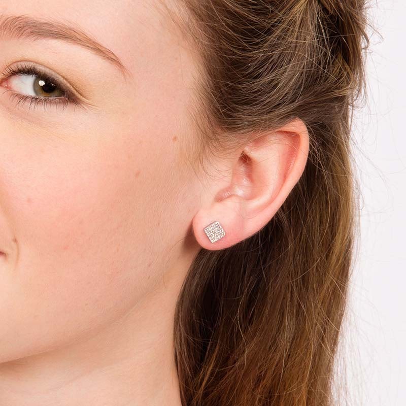 Blomdahl Silver Titanium Earrings - Golden Rose - Image 4