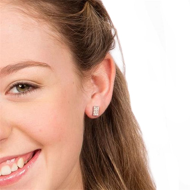 Blomdahl Silver Titanium Earrings - Golden Rose - Image 2