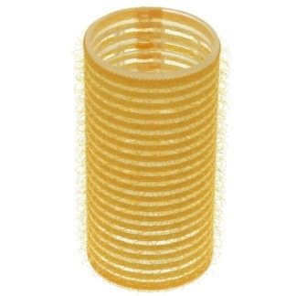 Cling Hook & Loop Hair Perm Curlers - 28mm, Yellow, 12/Pack