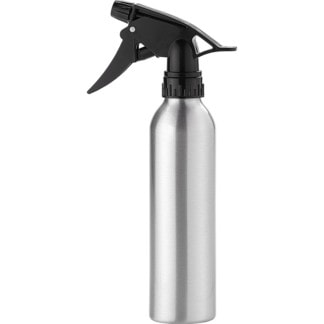 Qosmedix Aluminium Water Spray Bottle with Black Trigger, 240ml