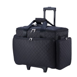 Beauty Make-Up Case Soft-Sided Rectangle Top, Black, Empty