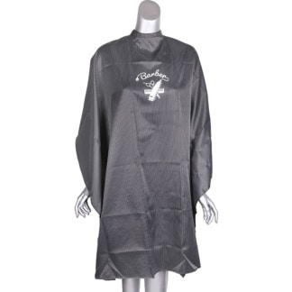 Barber Cape Black Pinstripes & Centre Barber Design, Studs