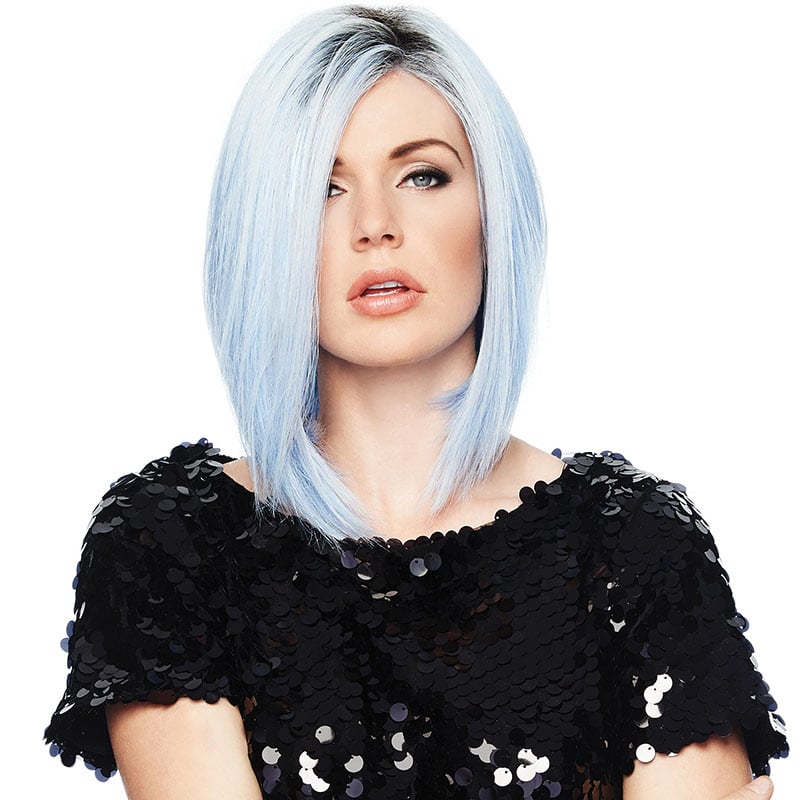 HairUWear Hairdo Wig Fantasy, Synthetic Hair - Out Of The Blue (Rooted, Light Blue)