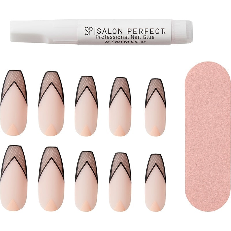 Salon Perfect Modern French Nail Set Black French Tips, 24/Pack - Image 3