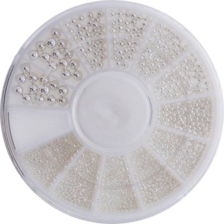 Nail Art Decorations - Silver Bead Pearls, 6 Sizes