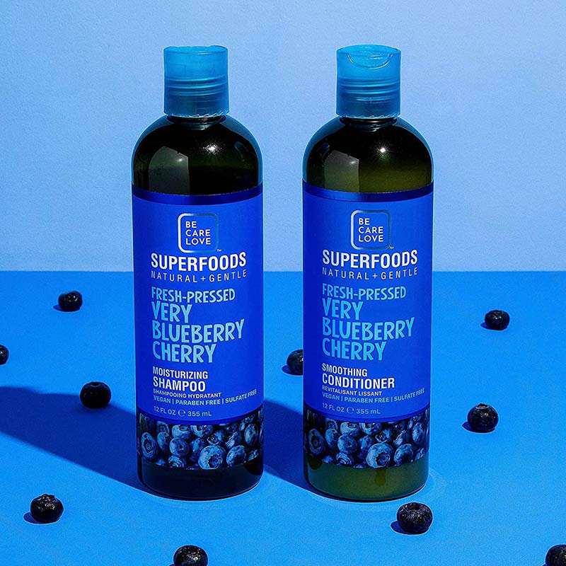 Be Care Love SuperFoods Natural & Gentle Fresh-Pressed Very Blueberry Cherry Smothing Conditioner, 355ml - Image 3