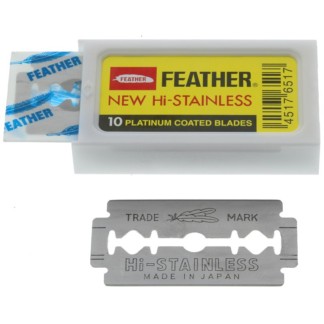Feather New Hi-Stainless Double Edged Blades, 10/Pack