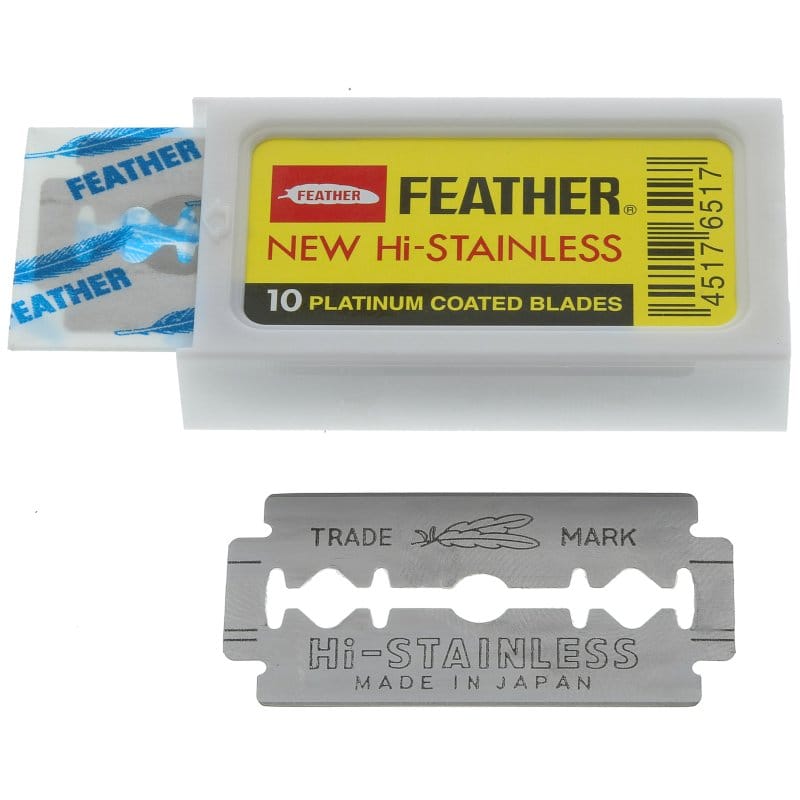 Feather New Hi-Stainless Double Edged Blades, 10/Pack