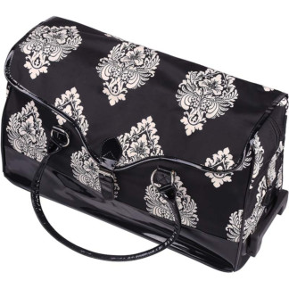 Beauty Carry Bag DaMask Floral Fashion Tote on Wheels, Empty