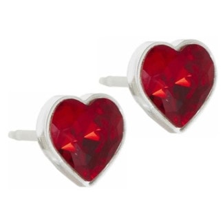 Blomdahl Medical Plastic Earrings - Heart Ruby