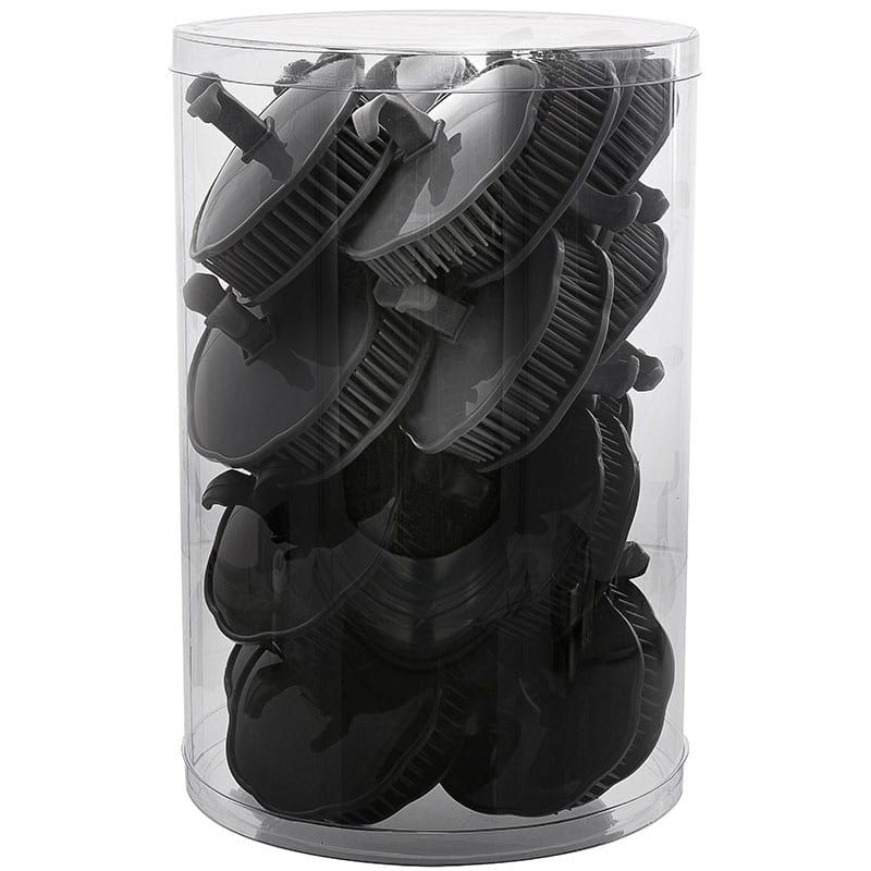 Palm Scalp Massager Brushes, Black & Grey Bin, 32/Tub