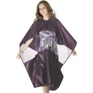 Salon Cape Purple with Transparent Middle Insert, Studs