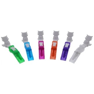 Sectioning Croc Clips with Glitter, Assorted Colours, 11cm, 6/Pack