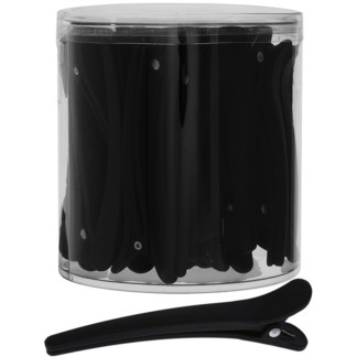 Sectioning Clips Tub, Plastic & Aluminium Soft Touch, Black, 10.6cm, 44/Tub