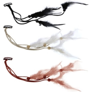 Leather Clip-in Synthetic Hair Extension Feathers on Clip