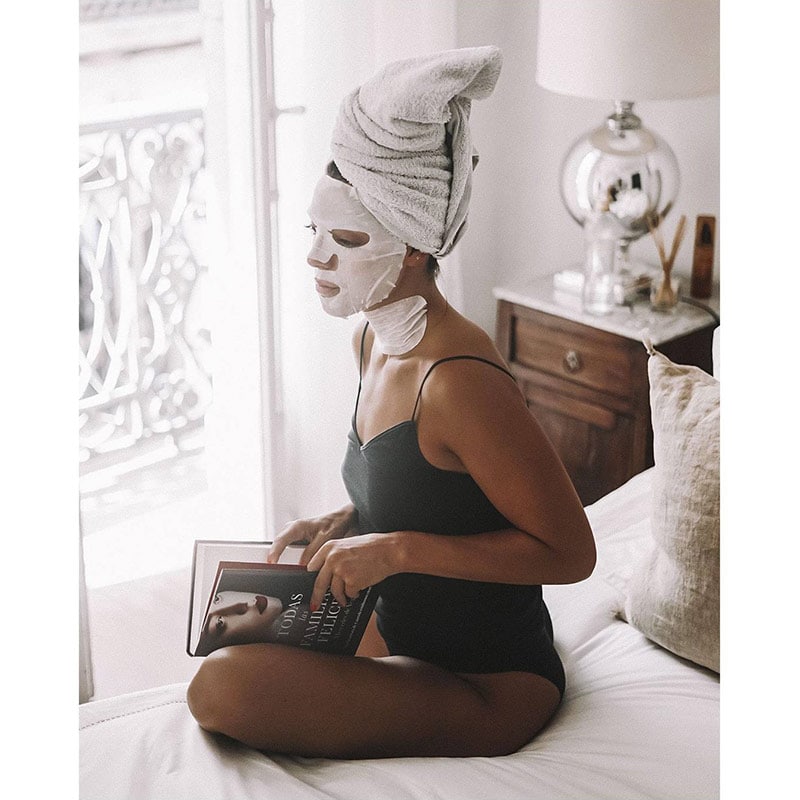 Iroha Nature 100% Cotton Face & Neck Mask with Regenerating Argan Oil & Hyaluronic Acid, Single - Image 3