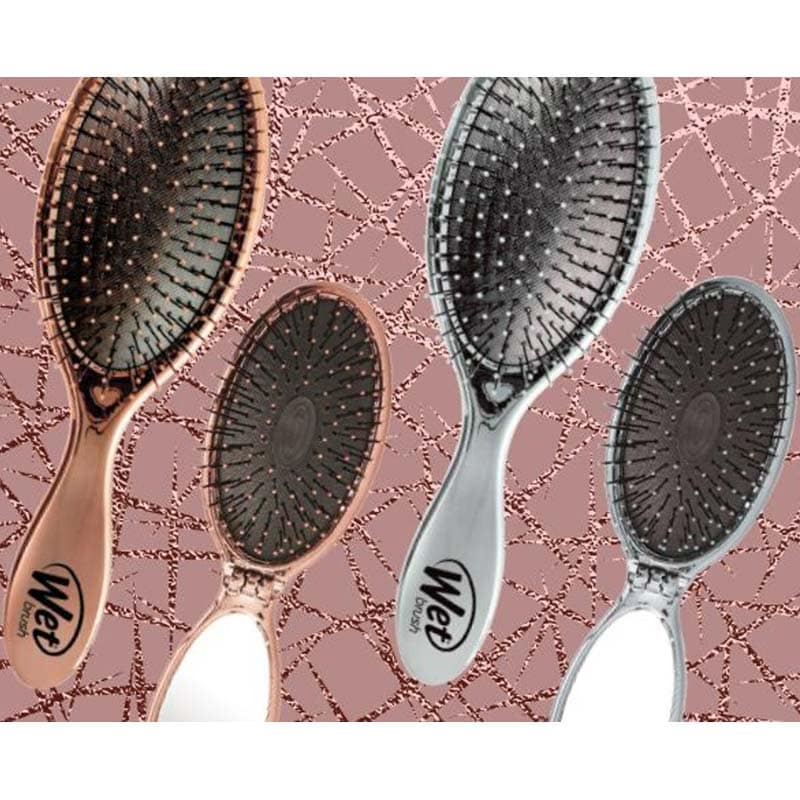 WetBrush Pop & Go Fold Mini & Original Detangler Shiny Set, 2 Brushes - Image 3