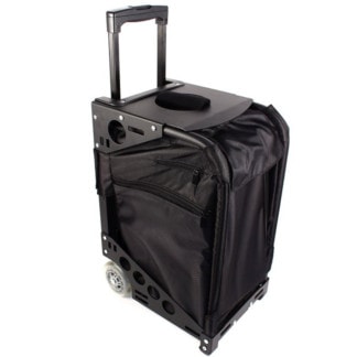 Beauty Make-Up Case Soft Student Trolley, Zucca Type, Black, Empty