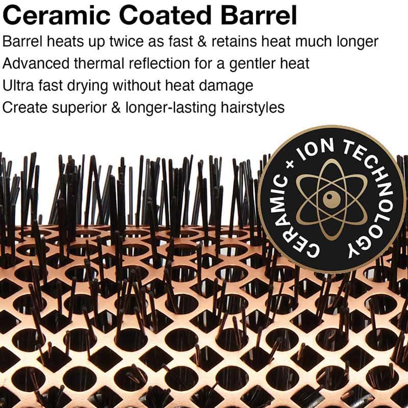 Olivia Garden HeatPro Ceramic & Ion Copper Brush Set: 3 Brushes & Clear Box - Image 2
