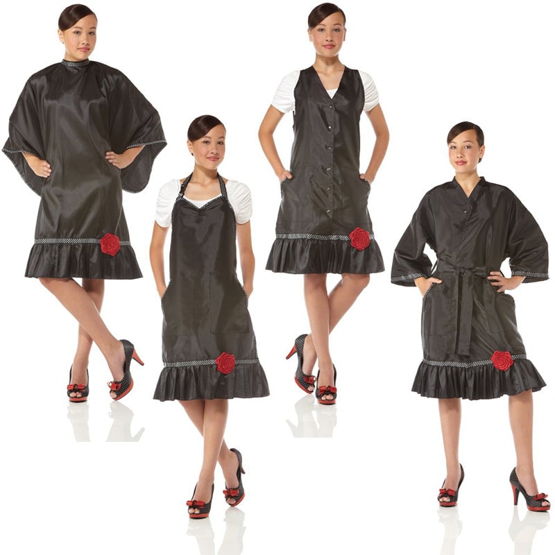 Olivia Garden Boutique All Purpose, Black with Flower Apron/Cape/Gown/Vest
