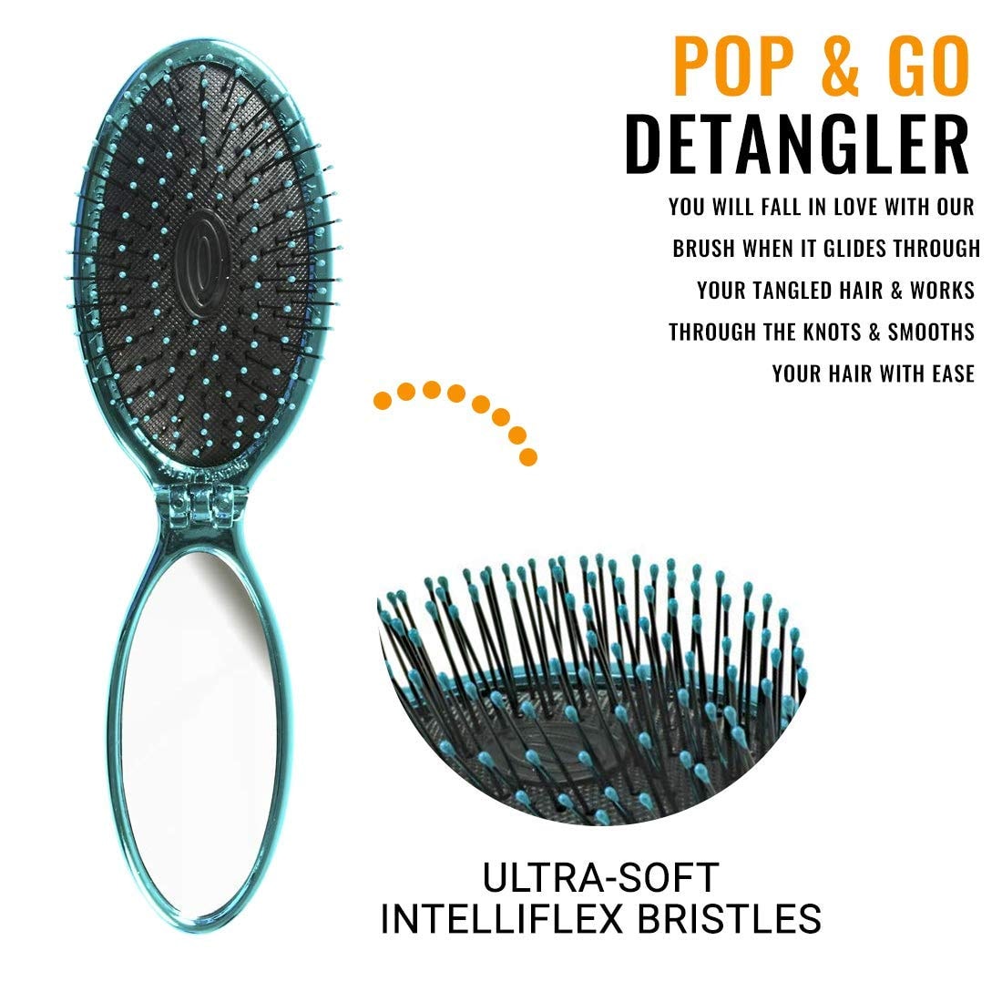 WetBrush Pop & Go Fold Mini & Original Detangler Shiny Set, 2 Brushes - Image 8
