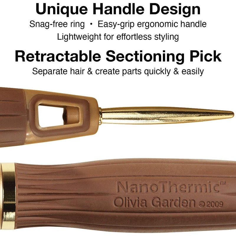 Olivia Garden NanoThermic Ceramic + Ion Vent, Styler & Paddle Brush Display: 12 Brushes & Stand - Image 8