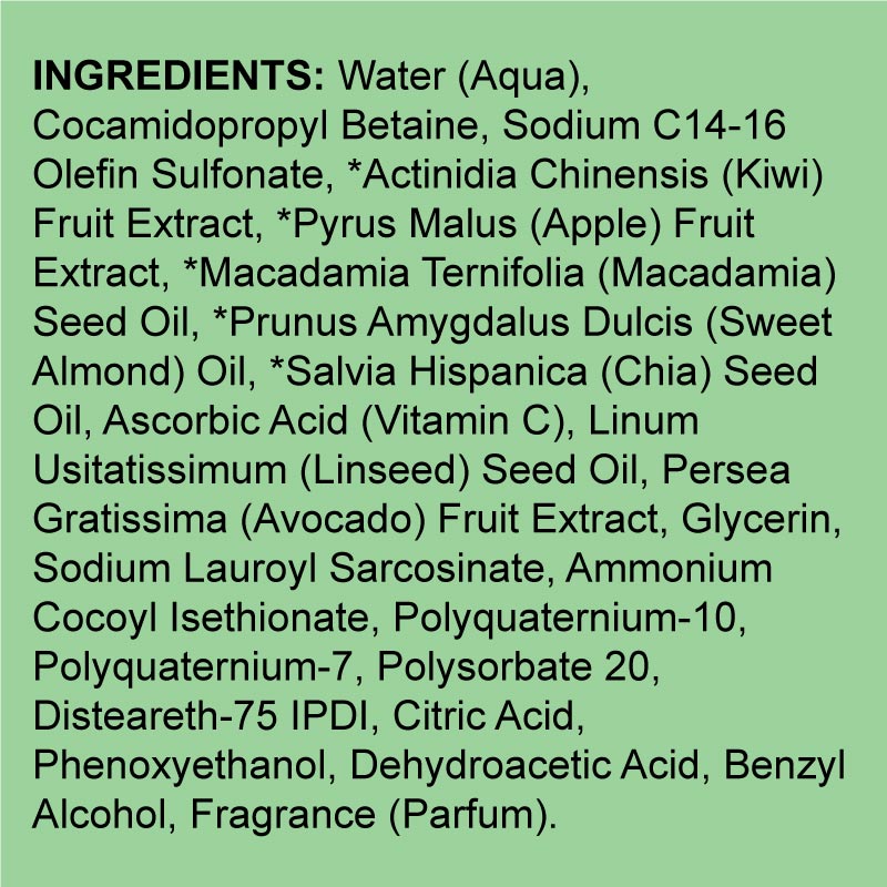 Be Care Love SuperFoods Natural & Gentle Fresh-Pressed Green Apple Kiwi Clarifying Shampoo, 355ml - Image 4