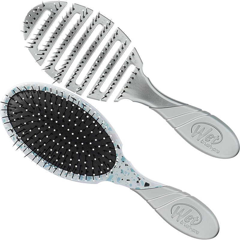 WetBrush Pro Detangler & Flex Dry Terrazzo Glam Kit, 2 Brushes & Scrunchie - Image 4