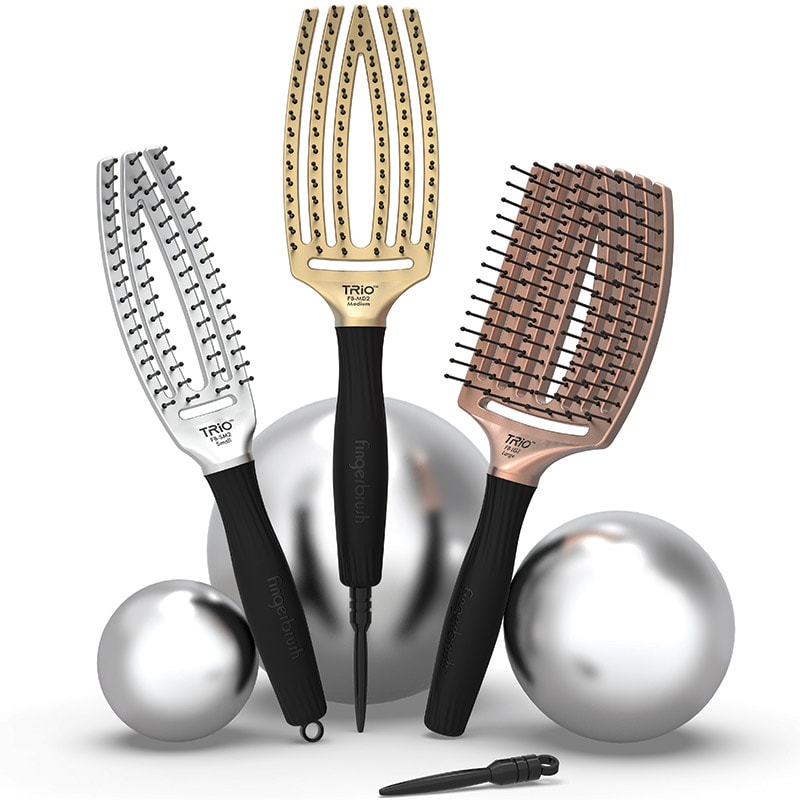 Olivia Garden FingerBrush Trio Brush Display: 9 Brushes & Stand - Image 3