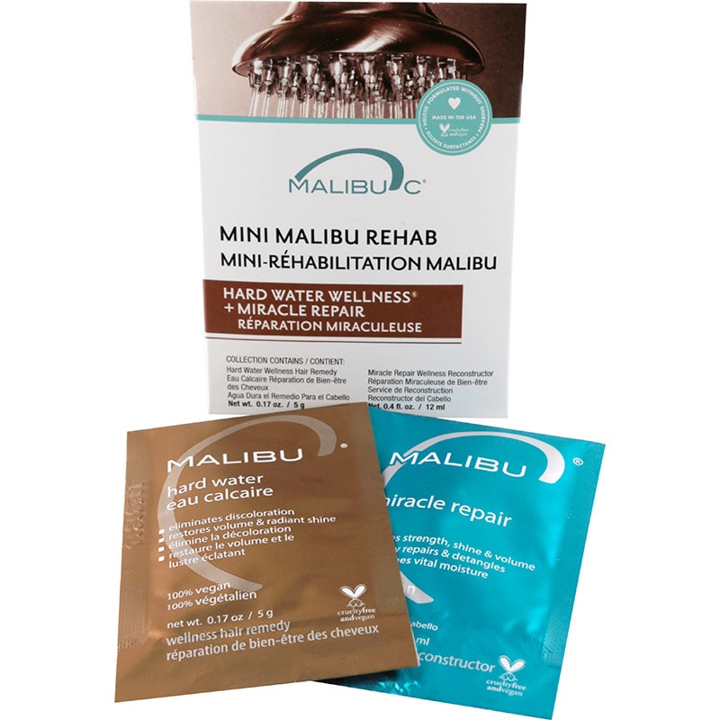Malibu C Mini Malibu Rehab Hard Water Wellness Pack, 2 Treatment Sachets