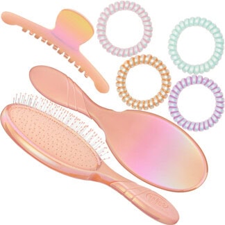 WetBrush Pro Detangler Iridescent Rays Style Set, Brush, Claw & Coils