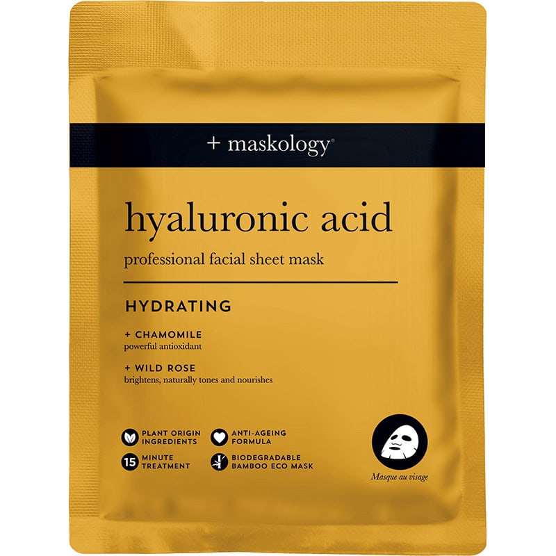 Maskology Professional Facial Sheet Mask - Hydrating Hyaluronic Acid, 1/Pack