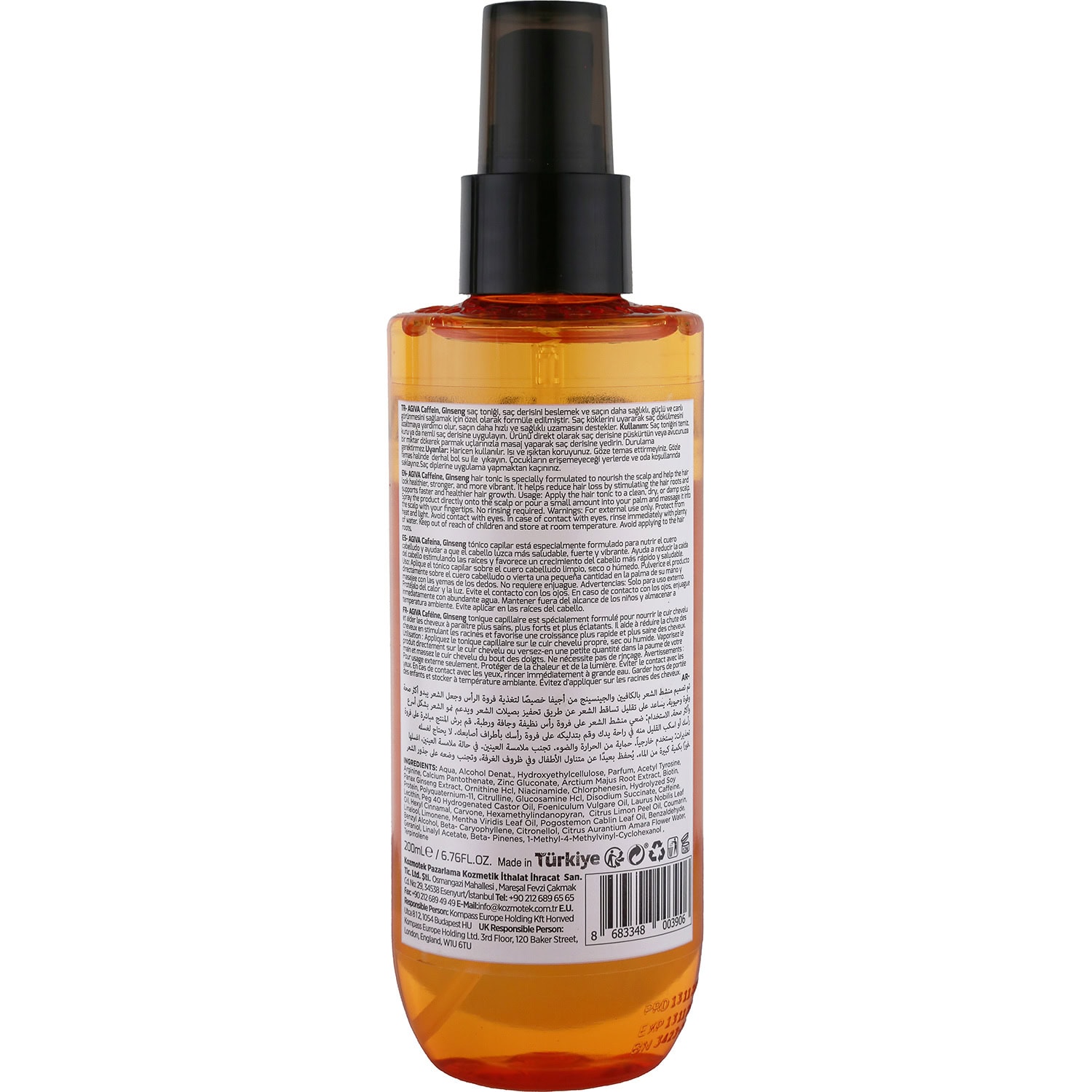 Agiva Caffeine & Ginseng Pro Care Hair Tonic for Weak Hair Prone to Loss & Shedding, 200ml - Image 2