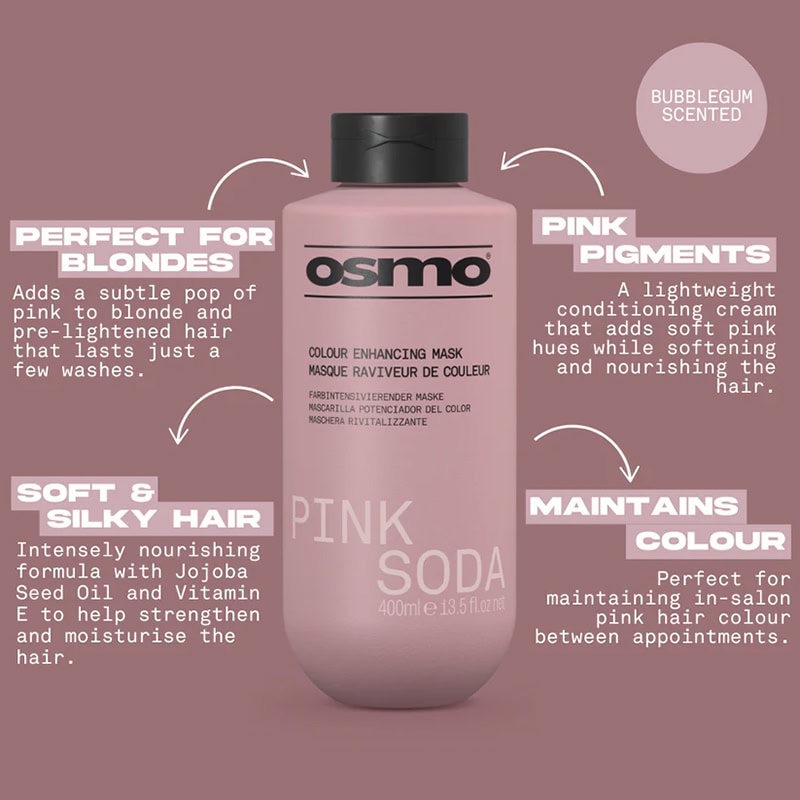 OSMO Pink Soda Colour Enhancing Banded Pack Duo Shampoo & Mask (2 x 1 Litre) - Image 6