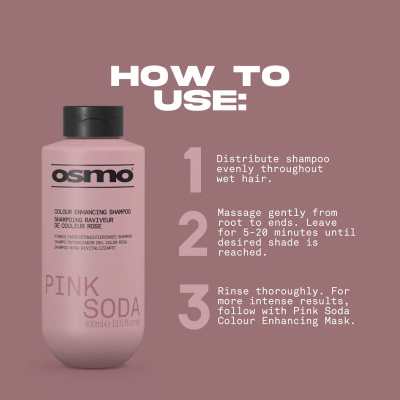 OSMO Pink Soda Colour Enhancing Shampoo - Image 4