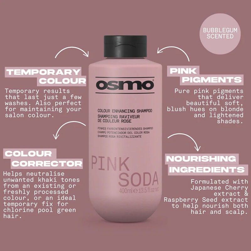 OSMO Pink Soda Colour Enhancing Shampoo - Image 3