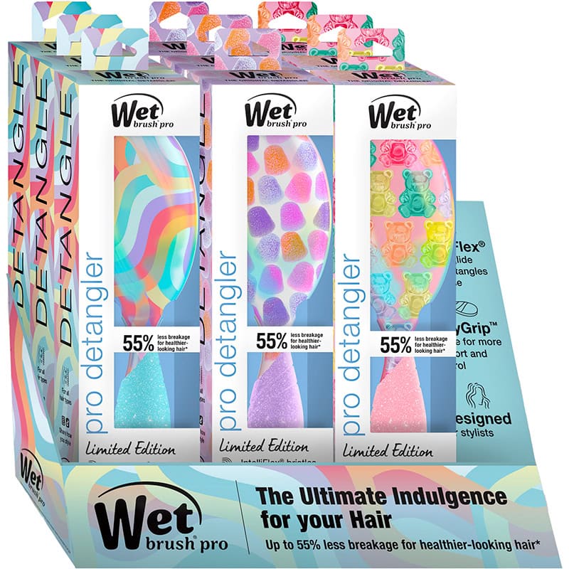WetBrush Pro Detangler Sugar Rush Display: 9 Brushes