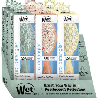 WetBrush Pro Detangler Pearlescent Aura Display: 9 Brushes